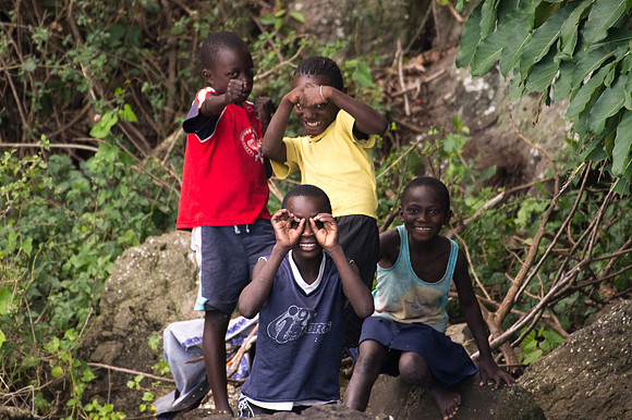 Young friends having fun - Mfangano Island, Kenya