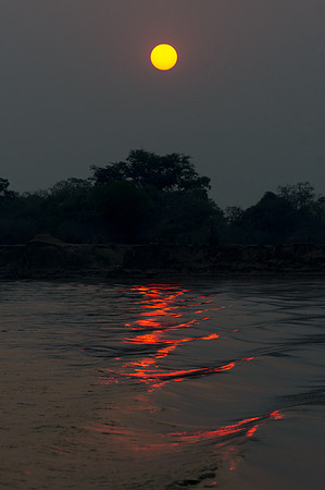 Sunset on the Zambezi River, Zambia